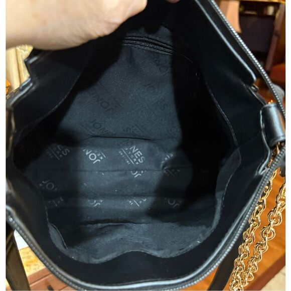 JONES NEW YORK - NWOT "Mabel" Signature Faux Leather Crossbody/Gold Chain Detail - Picture 13 of 15